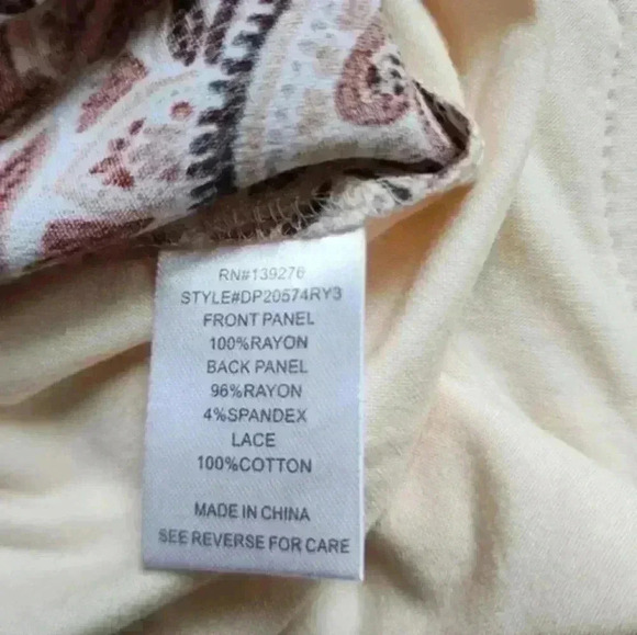 Daniel Rainn Top Womens Medium Boho Peasant Babydoll Romantic Dainty Paisley NWT - Picture 8 of 11